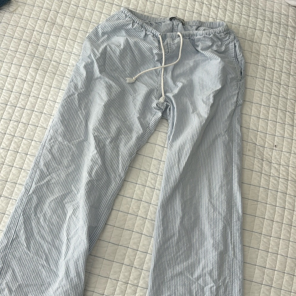 Pinstriped blue brand Melville beach pants